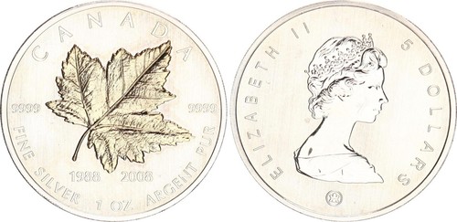 Kanada dollar silber 2008 - silber,